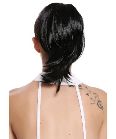 WIG ME UP 15-09-1 Black Ponytail Extension - 30 cm Voluminous Short Straight Hairpiece with Butterfly Clip - Buy Online on GoSupps.com