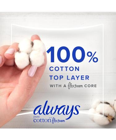 Always Pure Cotton With Flexfoam Pads For Women Size 1 Regular Absorbency With Wings 28 Count Size 1 28 Count - Buy Online on GoSupps.com