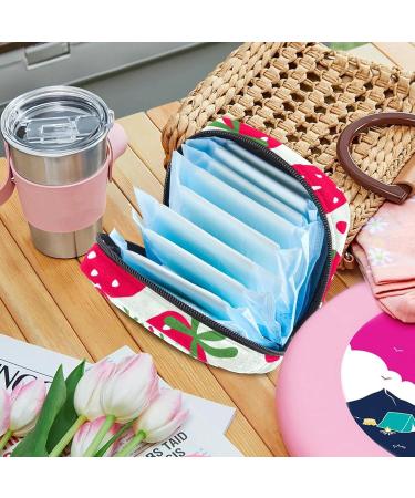 Red Strawberry Pattern Portable Period Bag | Candy Napkins Storage for Women & Teens | Menstrual Cup & Breastfeeding Holder - Buy Online on GoSupps.com