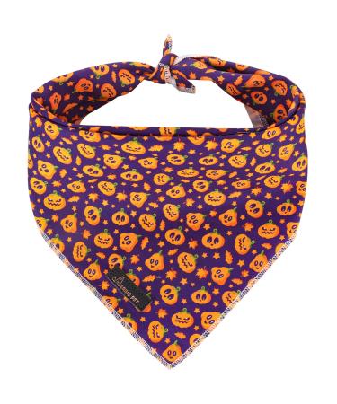 Aring Pet Dog Bandana-Halloween Pumpkin Dog Bandanas Boy and Girl Dog Dog Narrow Adorable purple dog triangle Libben for small to large dogs and cats S purple pumpkin - Buy Online on GoSupps.com