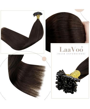 LAAVOO SONVOON Dark Brown Real Hair Extensions - 50cm Keratin Bonded U Tips #2 - 1g/S 50g for Effortless Volume & Length - Buy Online on GoSupps.com