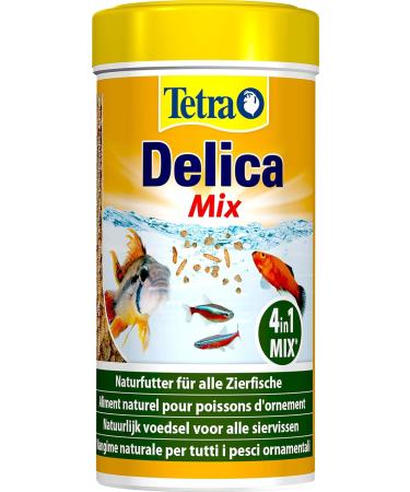 Tetra Delica Mix Natural Fish Feed - 4 Animal Variety (Water Fleas Artemia Krill Gammarus) - 250ml Can for Decorative Fish - Buy Online on GoSupps.com