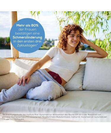 Beurer EM 50 Menstrual Relax TENS Device - Alleviate Menstrual & Endometriosis Pain | Rechargeable Heat Function & 6 Gel Pads Included - Buy Online on GoSupps.com