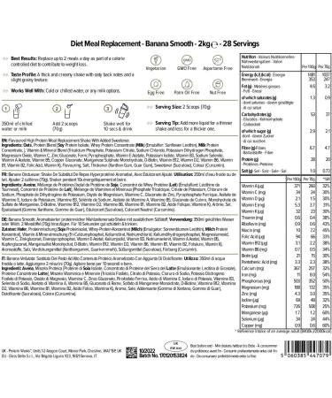 Protein Works Diet Meal Replacement - 250 Calorie Banana Smooth Shake | 28 Servings | Weight Loss Meal 2kg - Buy Online on GoSupps.com