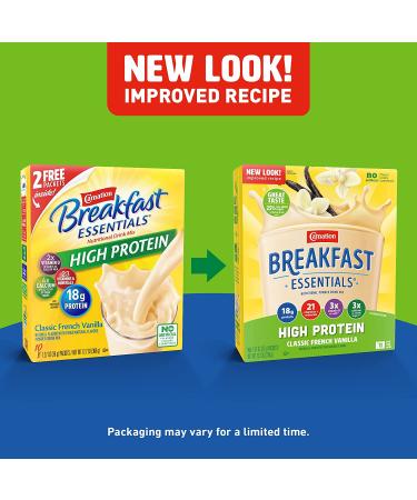 Carnation Breakfast Essentials High Protein Powder Drink Mix - Classic French Vanilla 10 Count Box Packets (Pack of 6) - Buy Online on GoSupps.com
