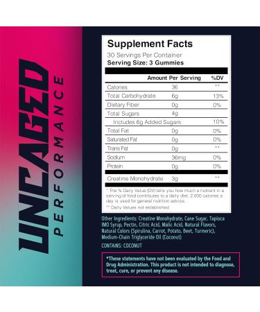 Creatine Monohydrate Gummies - 5000mg | Fast Absorbing Supports Muscle & Performance | 90 Count Blue Raspberry - Buy Now - Buy Online on GoSupps.com