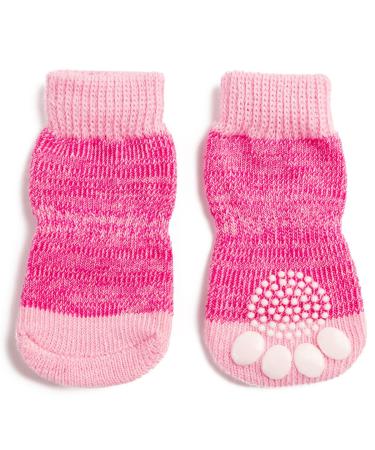 Pet Heroic Indoor Anti-slip socks for dogs and cats-8 sizes from S to 5xl for small-rianous animals-paw protection and traction thanks to silicone gel pink mode small