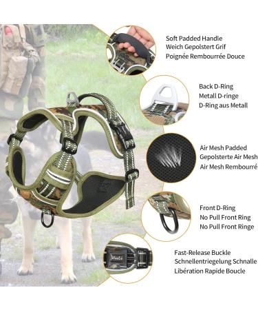 Shop Heele Dog Crockery & Camouflage Padded No-Pull Harness for Medium Dogs | Adjustable & Reflective Dog Accessories - Buy Online on GoSupps.com