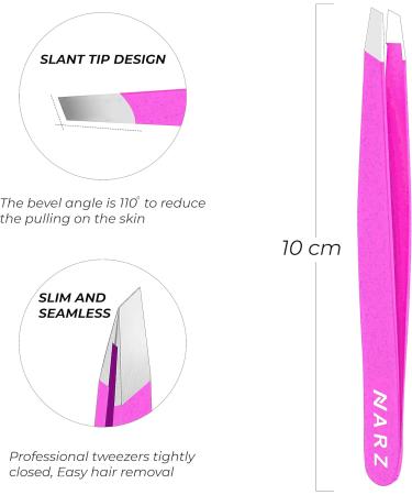 Professional Slanted Tweezer for Ingrown Hair - Stainless Steel Precision Tweezers for Men & Women - 1 Piece Pink - Buy Online on GoSupps.com