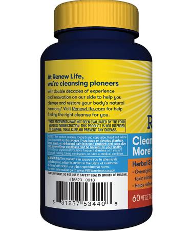 Renew Life Cleanse More - 60 Vegetarian Capsules for Daily Detox & Digestive Support - Buy Online on GoSupps.com