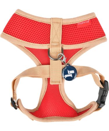 Puppia Soft Dog Harness II for Small & Medium Dogs - Comfortable & Adjustable - Red M - Buy Online on GoSupps.com