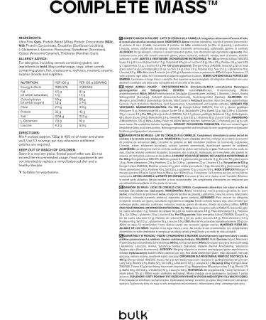 Bulk Mass Gainer Protein Shake Powder Gainer Glutamine Protein Powder Cereal and Cinnamon Milk Flavor 2.5 kg - Buy Online on GoSupps.com