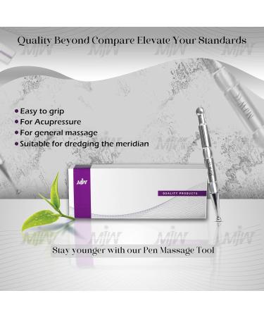 Acupuncture Pen MJW Stainless Steel Massage Stick - Pain Relief Tool for Facial Reflex Zone Acupressure & Meridian Pencil - Silver Manual Acupuncture for Trigger Points - Buy Online on GoSupps.com