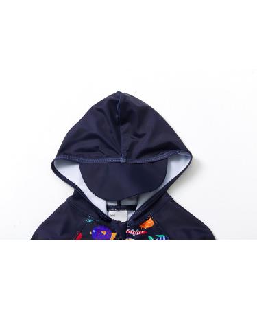BONVERANO Baby Boys Swimsuit - UPF 50+ Full-Zip Hoodie One Piece Swimwear (6-9 Months) - Hooded Colorful Fish Print - Buy Online on GoSupps.com