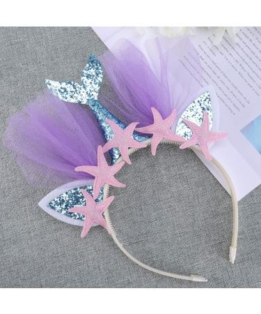 Lurrose Mermaid Headband - Glitter Hairband Party Accessory for Kids | Blue Starfish Hair Accessories - Buy Online on GoSupps.com