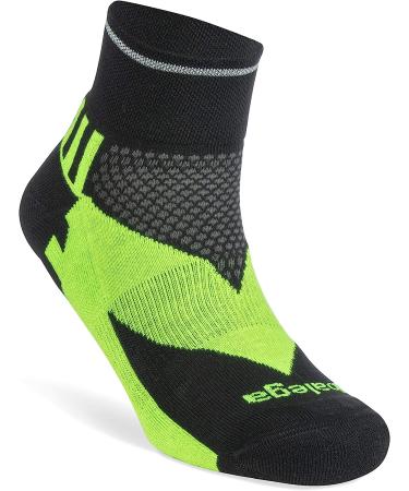 Enduro Reflective Arch Support Running Socks (1 Pair) Black/Neon Green - Men & Women - Large - Buy Online on GoSupps.com