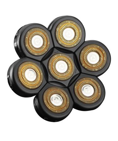 FOXSONIC 7 Blades Head Shaver Replacement Heads for Freedom Grooming Bald Shaver - Gold and Black - Buy Online on GoSupps.com