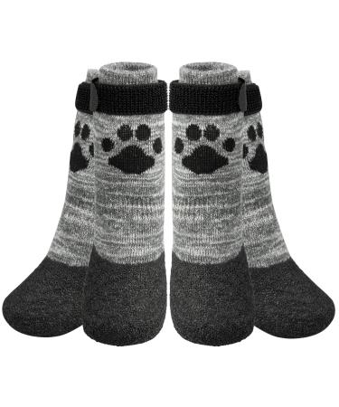Cooltail non-slip dog socks-outdoor dog shoes Waterproof dog shoes Pfote protection with belt traction control for hardwood floors gray xx large