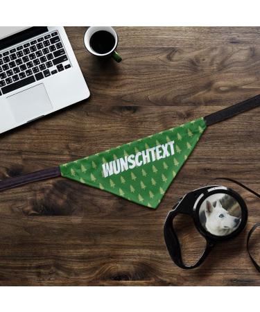 Printplanet Dog Scarf with Custom Name - Trees Green Design Size L - Stylish & Unique Dog Accessory - Buy Online on GoSupps.com