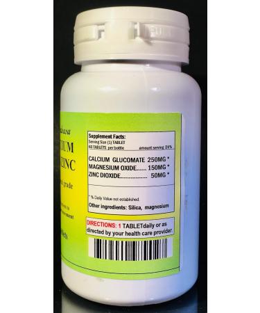 USA Made Calcium/Magnesium/Zinc Tablets - 60 Count - Buy Online on GoSupps.com