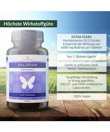 120 Valerian Tablets - High Dose 50:1 Extract | 6000mg Valerian Root Equivalent | Strong & Effective Sleep Aid - International Shipping Available - Buy Online on GoSupps.com