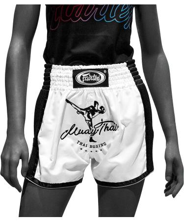 Faitex Slim Cut Muay Thai Boxing Shorts - White (Large) - Buy Online on GoSupps.com