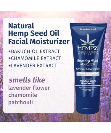 Hempz Lavender & Chamomile Restoring Night Moisturizer - Hydrating Night Cream Rich with Minerals Vitamin C & Hempseed Oil to Hydrate & Repair Extremely Dry or Sensitive Skin for Face & Body 3 Oz Lavender & Chamomile 1  - Buy Online on GoSupps.com