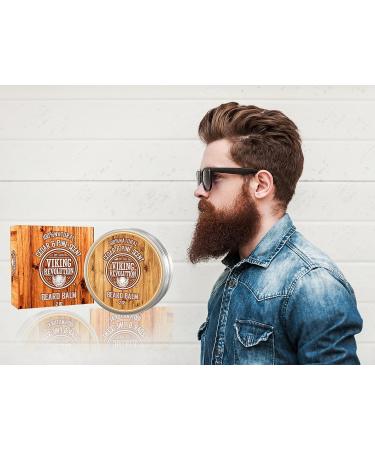 Viking Revolution Beard Balm Cedar & Pine Scent - Argan & Jojoba Oils - Styles, Strengthens, Softens - Leave-in Conditioner for Men - Buy Online on GoSupps.com