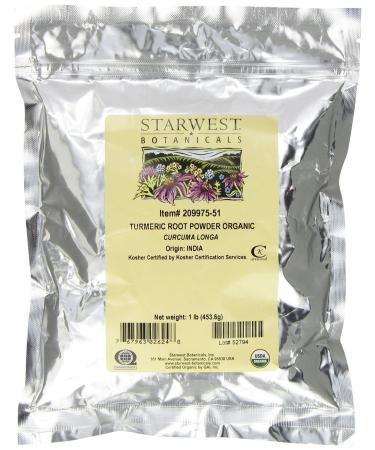 Starwest Botanicals Turmeric Root Powder Organic 1 lb (453.6 g)