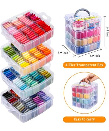 INSCRAFT 403 Pack Embroidery Floss Set - 250 Colors Cross Stitch Thread with 153 Pcs Tools in 4-Tier Storage Box - Buy Online on GoSupps.com