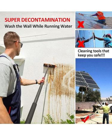 Water/Hose Fed Pole Cleaning Brush Equipment Brush Head Rotated Freely 180 Window Cleaning Brush Equipment Extendable Cleaner Conservatory Roof Cleaning Tools Brushhead35cm-18FT:5.4M Brushhead35cm 18ft:5.4m - Buy Online on GoSupps.com
