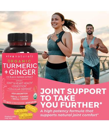Viva Naturals Organic Turmeric Curcumin - 90 Tablets for Joint & Immune Support - Buy Online on GoSupps.com