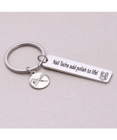 RSZOTW Nail Techs Keychain Manicurist Gift Nail Technician Jewelry Makeup Lover Keychain Nail Techs Key Chain General - Buy Online on GoSupps.com