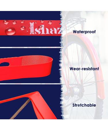 Ishaza 26x20mm Red Bicycle Rim Strip 2-Pack - High-Pressure, Puncture Resistant PVC Bike Wheel Liner for Mountain & Road Bike - Buy Online on GoSupps.com