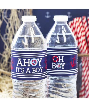 Ahoy It's a Boy Baby Shower Water Bottle Labels - Set of 24 Stickers - Buy Online on GoSupps.com