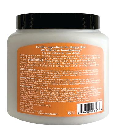 SAUCE BEAUTY Crème Brulee Curling Custard - Curl-Defining Cream for Wavy-Coily Hair | 10.5 Fl Oz | Moisturizing Formula with Cocoa Butter Coconut Oil & Tangerine Oil - Buy Online on GoSupps.com