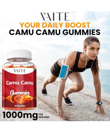Camu Camu Vitamin C Gummies for Skin and Hair Antioxidant-Rich Vegan Gluten-Free Supplement for Immune Support Energy Boost and Collagen 60 Chewables for Active Men and Women - Buy Online on GoSupps.com