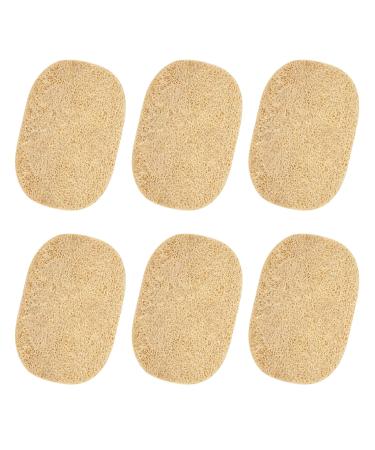 Scrub Loofah Sponges Natural Luffa Kitchen Dish Sponge Non Scratch Cleaning Sponge for Kitchen Bathroom Household Biodegradable Compostable Pack of 6 (Oval)