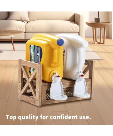 Wall-Mountable Laundry Detergent Organizer Light Brown Wooden Holder for Farmhouse Laundry Room Organization - Buy Online on GoSupps.com