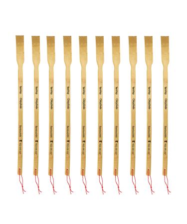 BambooMN 10 Pieces 16.5 Inch Bamboo Wooden Thin Travel Back Scratcher, Provide Instant Relief from Itching Spots, Good Practical and Novel Gifts for Friends and Family Travel Size