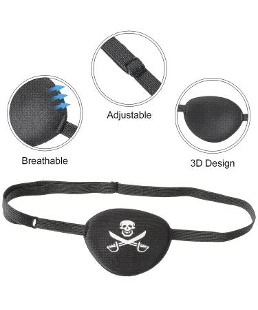6 Pieces Pirate Eye Patch Black One Eye Skull Patch Pirate Captain Eye Patch Skull Crossbone Eye Patch 3D Adjustable Single Eye Patch Eye Mask for Adults Kids Party Favors Decorations - Buy Online on GoSupps.com