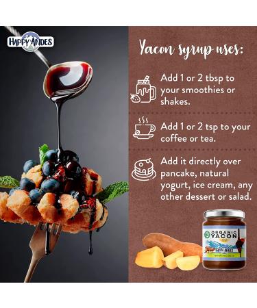 Organic Yacon Syrup 7.17oz - Vegan, Raw, Low-Calorie Sweetener - Gluten-Free, Non-GMO - Natural Prebiotic Superfood for Blood Glucose Control - Happy Andes - Buy Online on GoSupps.com