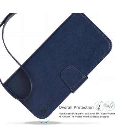 Arae iPhone 12 Pro Max Case Wallet - Blue | Card Holder & Wrist Strap | Compatible & Stylish - Buy Online on GoSupps.com