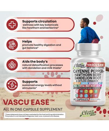 Clean Nutra Cayenne Pepper Capsules Supplement with Hawthorn Berry Dandelion Root Ceylon Cinnamon Garlic Ginger Berberine Apple Cider Vinegar Milk Thistle Beet Root Aloe Vera Pills & More - Buy Online on GoSupps.com