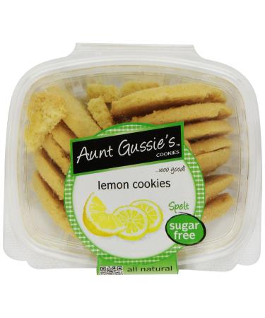 Aunt Gussie's Sugar Free Lemon Cookies, 7-Ounce Tubs (Pack of 4) Lemon 7 Ounce (Pack of 4)