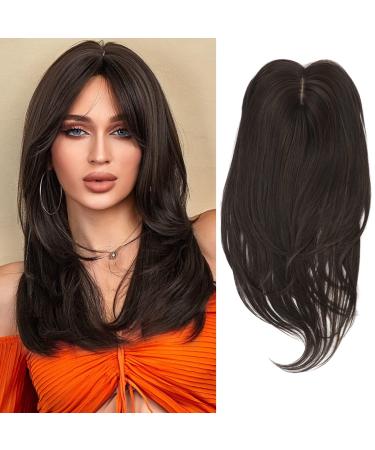 Hair Topper for Thinning Hair 18inch Hair Toppers for Women Big Base Topper Hair Piece for Hair Loss Topper Soft Hair Extensions Fringe Clip in Hair 18 Inch 2C#