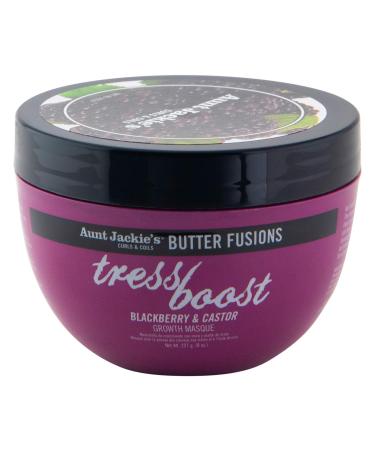 Aunt Jackie's Butter Fusions Tress Boost - Blackberry & Castor Hair Growth Conditioning Masque  8 oz Tress Boost 8 Ounce (Pack of 1)
