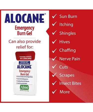 Alocane Emergency Burn Gel 4% Lidocaine Individual Packets - 24 Ct - Commercial Grade for Restaurants, Manufacturing & Heat-Related Work Environments - Buy Online on GoSupps.com