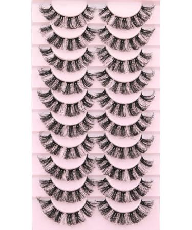 10 Pairs Pack EYDEVRO D Curl 18mm Fluffy Wispy Cluster Lashes - Dramatic Cat Eye False Eyelashes Extensions - Buy Online on GoSupps.com