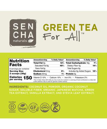 Sencha Naturals Vegan Matcha Latte Original - 8.5 oz (240g) | Healthy Drink Mix - Buy Online on GoSupps.com